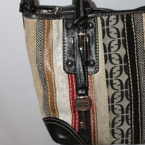 Fossil Vintage Tapestry and Leather Handbag - Picture 3 of 16